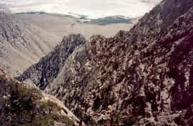 south wall of canyon